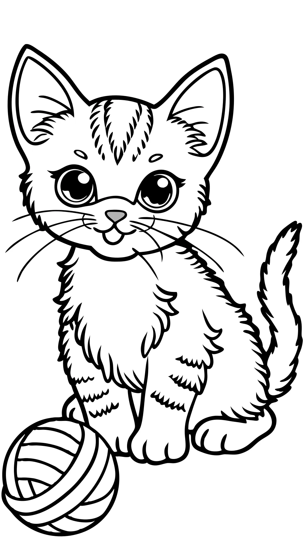 coloriage de chaton réaliste mignon